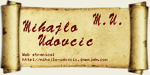 Mihajlo Udovčić vizit kartica